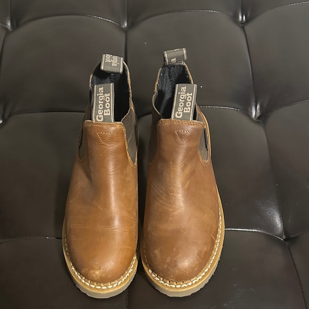 Georgia Boot Brown Leather Boots - Picture 3 of 6